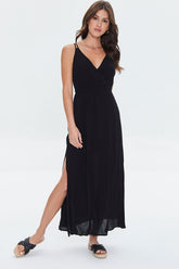 Forever 21 Women's Surplice Cami Maxi Long Spring/Summer Dress Black