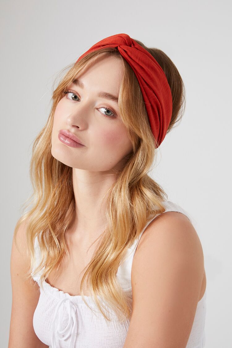 Forever 21 Women's Twisted Headwrap Rust