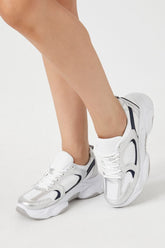 Forever 21 Women's Colorblock Low-Top Sneakers White