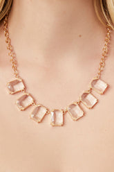 Forever 21 Women's Faux Gem Necklace Gold/Clear