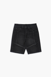 Forever 21 Kids Denim Moto Shorts (Girls + Boys) Grey