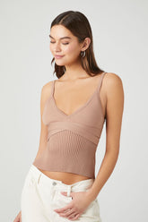 Forever 21 Women's Compact Ribbed Knit Cami Brown