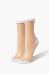 Forever 21 Women's Sheer Crew Socks White