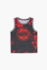 Forever 21 Kids Cloud Wash Marvel Tank Top (Girls + Boys) Black/Multi