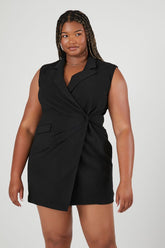 Forever 21 Plus Women's Sleeveless Wrap Dress Black