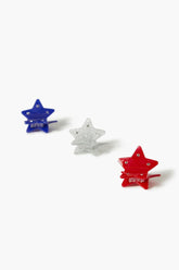 Forever 21 Women's Star Mini Claw Hair Clip Set Red/Blue