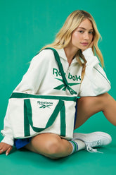 Forever 21 Women's Embroidered Reebok Shoulder Bag White/Green