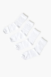 Forever 21 Women's Ribbed Crew Socks Set White/White