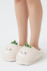 Forever 21 Women's Plush Turnip House Slippers Natural