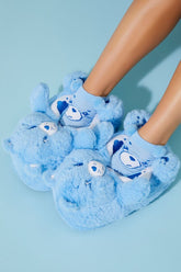 Forever 21 Women's Care Bears Grumpy Bear House Slippers Blue