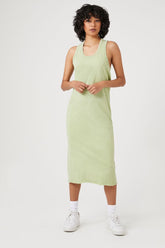 Forever 21 Women's Racerback Tank Midi Dress Light Olive