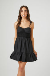 Forever 21 Women's Sweetheart Tie-Strap Mini Spring/Summer Dress Black