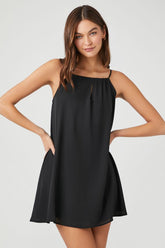 Forever 21 Women's Chiffon Mini Shift Dress Black