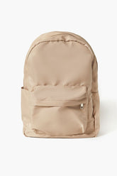 Forever 21 Women's Zip-Top Nylon Backpack Tan