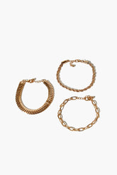 Forever 21 Women's Rope Chain Bracelet Set Gold