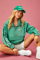 Forever 21 Women's Reebok Half-Zip Anorak Green/Multi