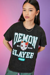 Forever 21 Women's Demon Slayer Graphic T-Shirt Black/Multi