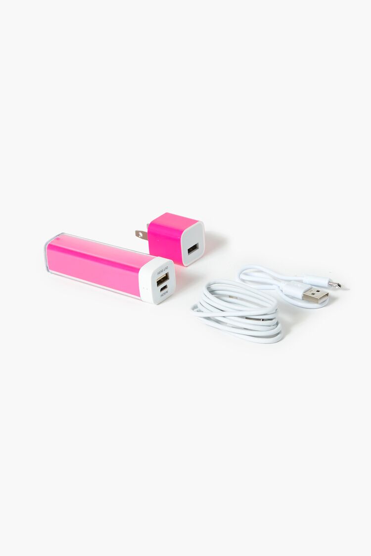 Forever 21 Women's Portable Electronics Charging Set Pink