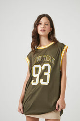 Forever 21 Women's New York Graphic Jersey Green/Multi