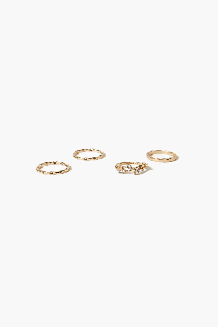 Forever 21 Women's Twisted Vine Ring Set Gold/Clear