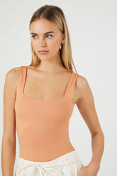 Forever 21 Women's Contour Tank Bodysuit Toasted Almond