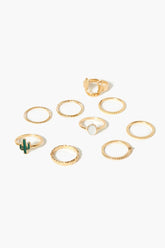 Forever 21 Women's Cactus Ring Set Gold