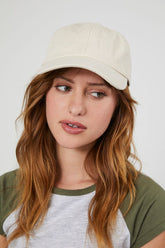 Forever 21 Women's Canvas Baseball Cap Cream