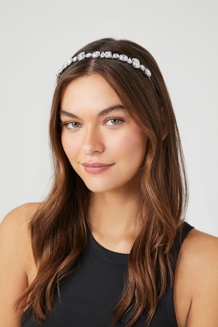 Forever 21 Women's Faux Gem Headband Silver