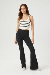 Forever 21 Women's Mid-Rise Flare-Leg Pants Black