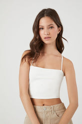 Forever 21 Women's Crisscross Cropped Cami White