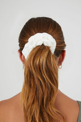 Forever 21 Women's Crinkled Scrunchie White