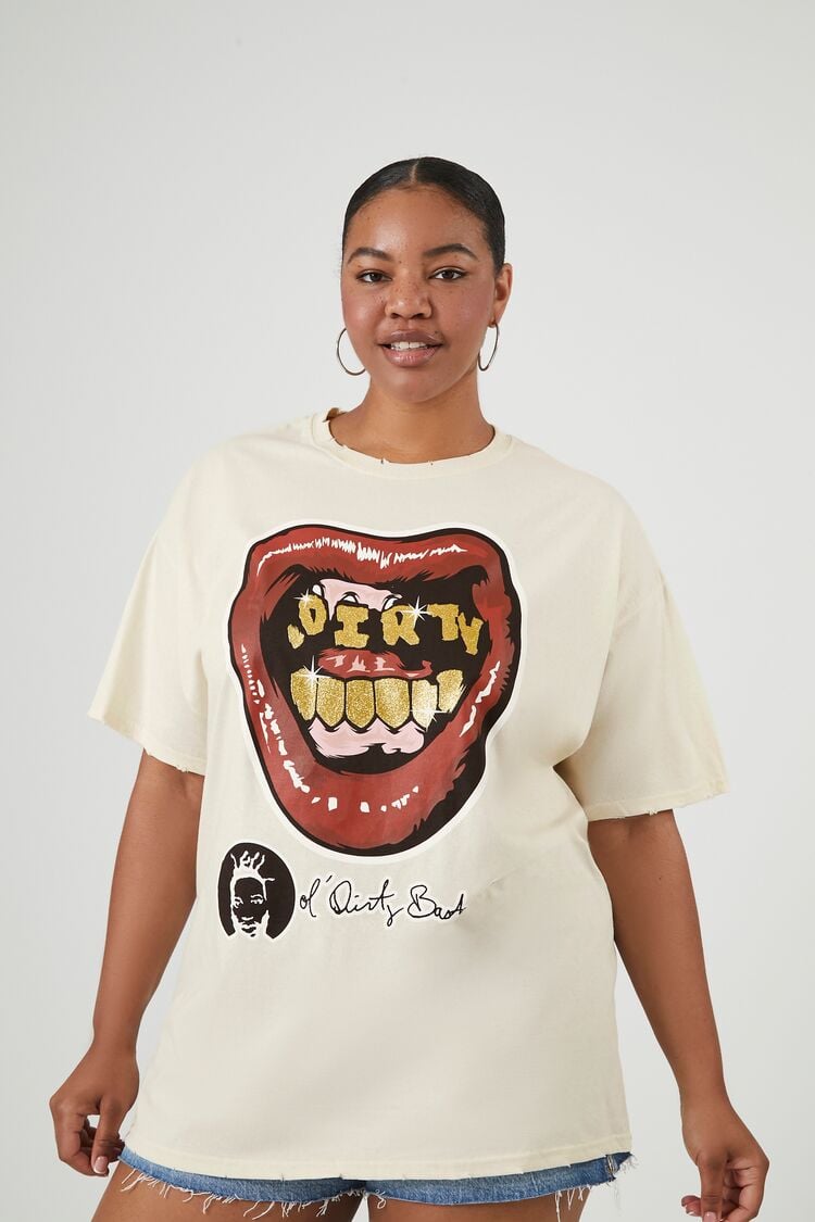 Forever 21 Plus Women's Ol Dirty Bastard Graphic T-Shirt White/Multi