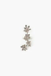 Forever 21 Women's Rhinestone Flower Ring Silver