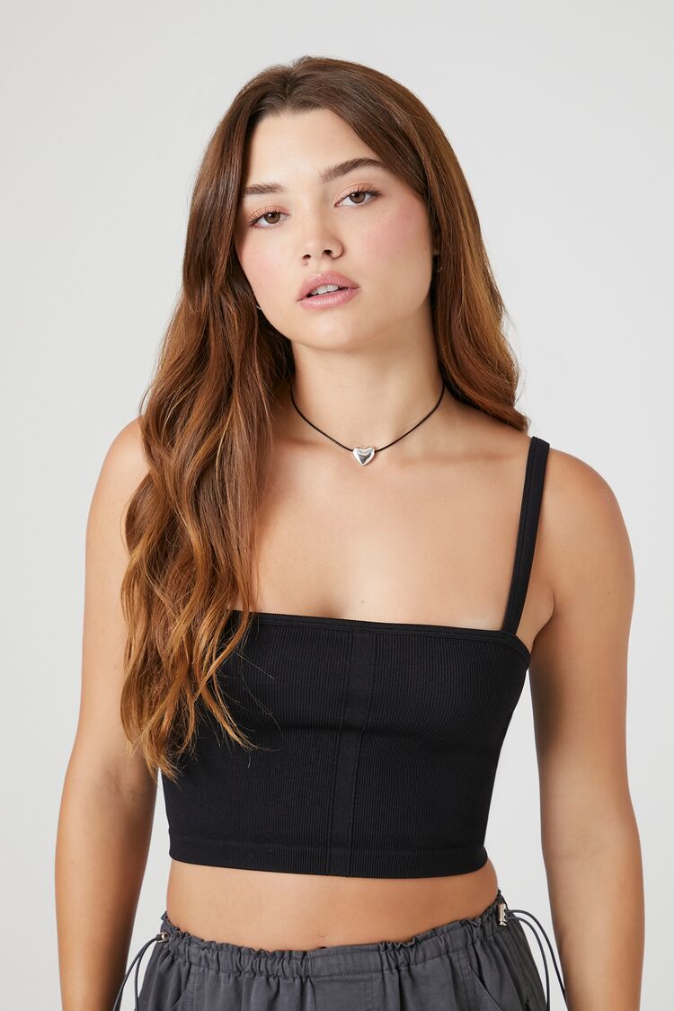 Forever 21 Women's Seamless Cropped Cami Black