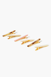 Forever 21 Women's Marble Gator Hair Clip Set Tan/Multi