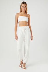 Forever 21 Women's Relaxed Cargo Joggers Ivory