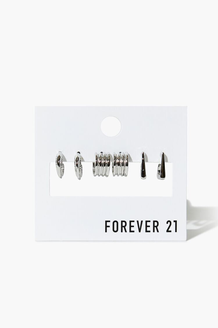 Forever 21 Women's Hoop Earring Set Silver