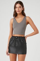 Forever 21 Women's Toggle Drawstring Mini Skirt Black