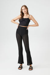 Forever 21 Women's Crochet Flare Pants Black