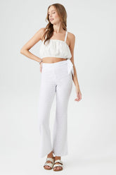 Forever 21 Women's Floral Eyelet Pants White