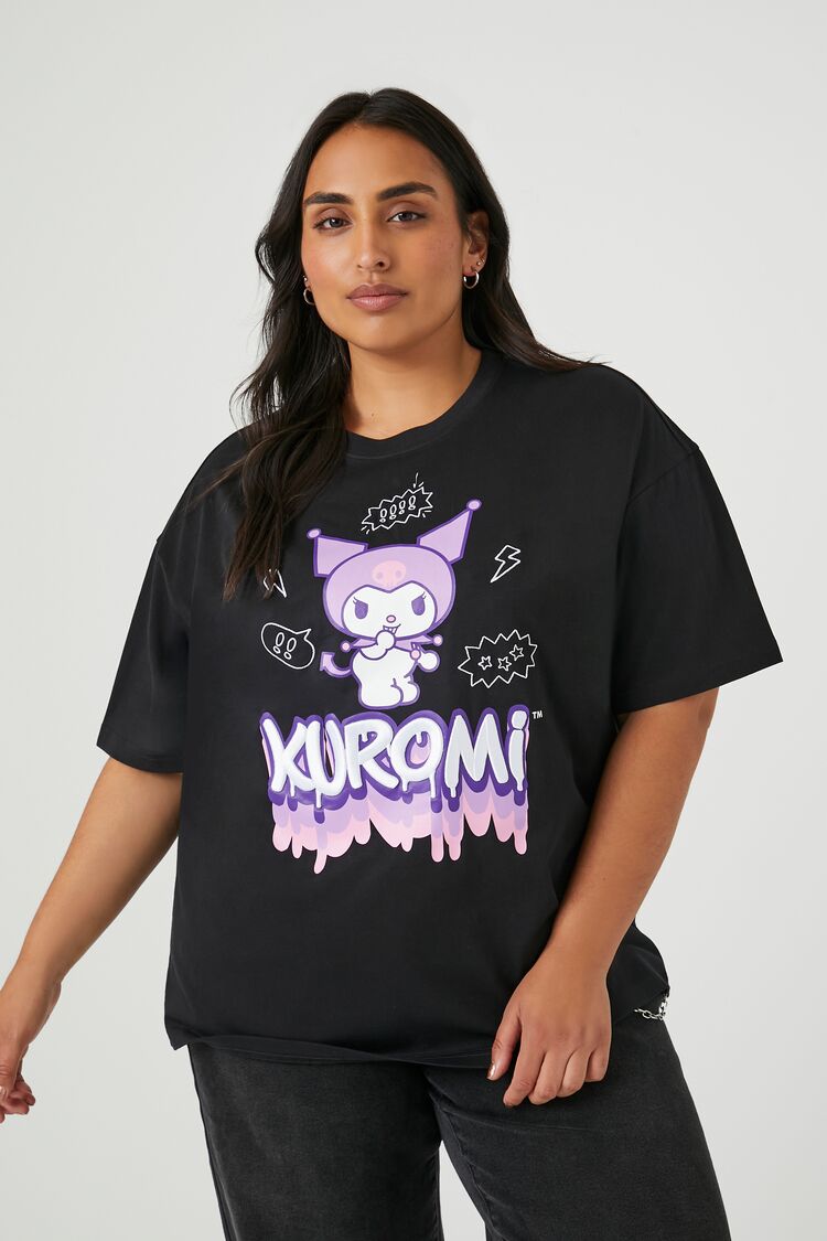 Forever 21 Plus Women's Kuromi Graphic T-Shirt Black/Multi