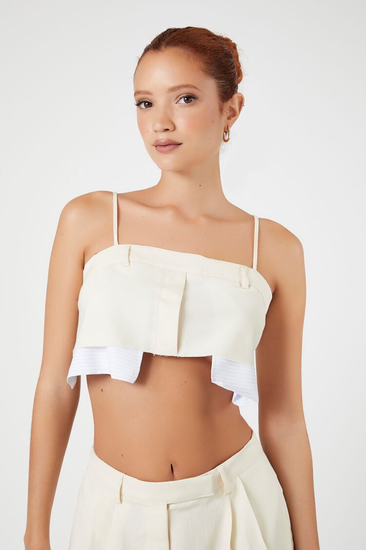 Forever 21 Women's Pleated Reworked Bralette Sand