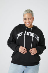 Forever 21 Plus Women's Los Angeles Graphic Hoodie Sweatshirt Black/Multi