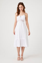 Forever 21 Women's Flounce Crisscross Midi Dress White