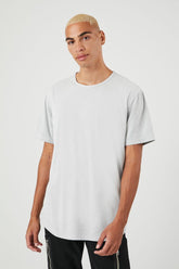 Forever 21 Men's Suede Crew T-Shirt Light Grey