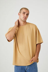 Forever 21 Men's Textured Knit Crew T-Shirt Camel