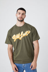 Forever 21 Men's Still Lost Graphic T-Shirt Olive/Multi