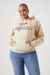 Forever 21 Plus Women's Toxic Graphic Hoodie Sweatshirt Beige/Multi