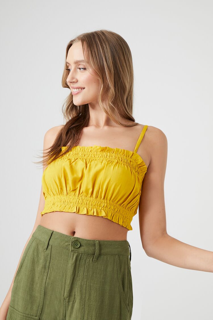 Forever 21 Women's Ruffle Cropped Cami Cornsilk