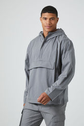 Forever 21 Men's Half-Zip Hooded Jacket Charcoal